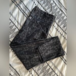 Fabletics Floral Print Black Leggings